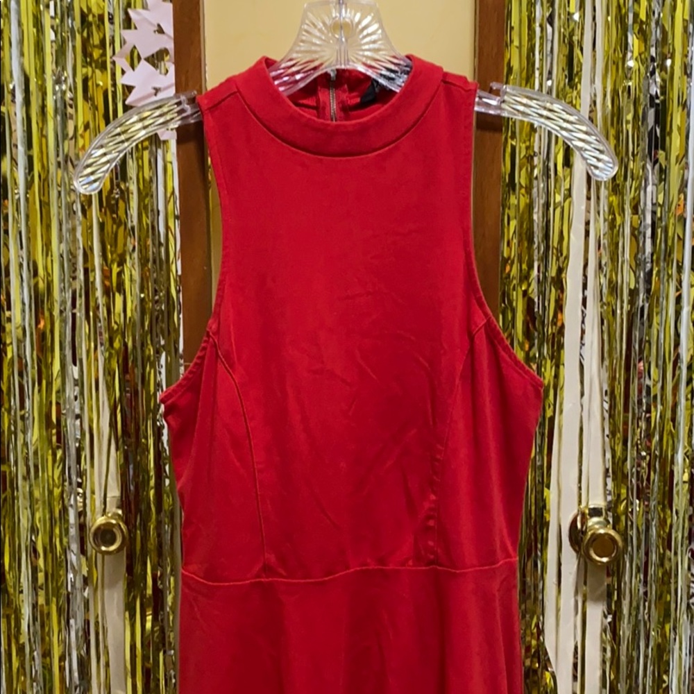 Express red mock neck dress